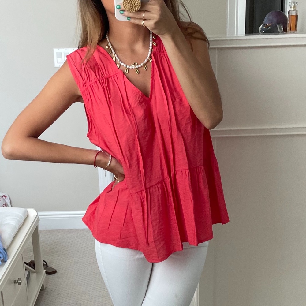 Red Blouse with Straps
